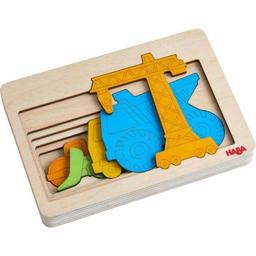 Jouet en Bois Puzzle 5 pièces Véhicules de chantier HABA