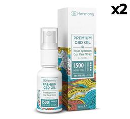 Lot 2 Huiles CBD en spray, goût Chanvre 1500mg (2x15ml)