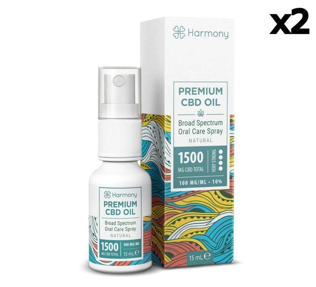 Lot 2 Huiles CBD en spray, goût Chanvre 1500mg (2x15ml)