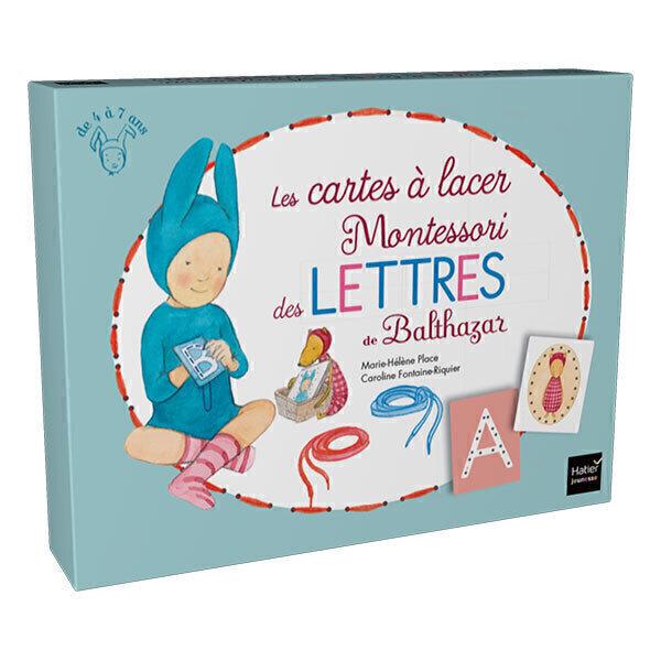 Les cartes à lacer Montessori des lettres de Balthazar - dès 3 ans