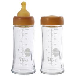 Lot de 2 biberons en verre et caoutchouc naturel - 250 ml