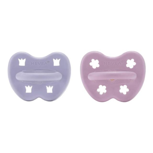 Tétine physiologique caoutchouc 3-36 mois Violet et Rose (2pcs)