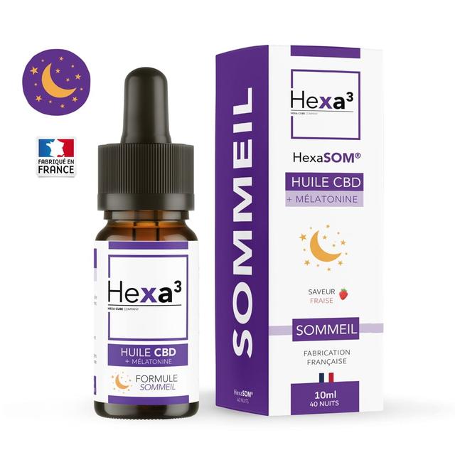 Huile CBD Sommeil 15% CBD + Mélatonine HexaSOM, sans THC