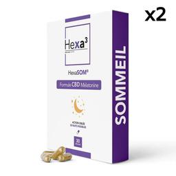 Lot 2 x 30 Gélules CBD Sommeil HexaSOM 2x1500mg, sans THC