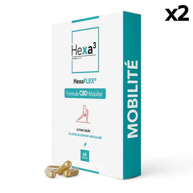 Lot 2 x 60 Gélules CBD Douleurs et Mobilité HexaFLEX (2x1800mg)