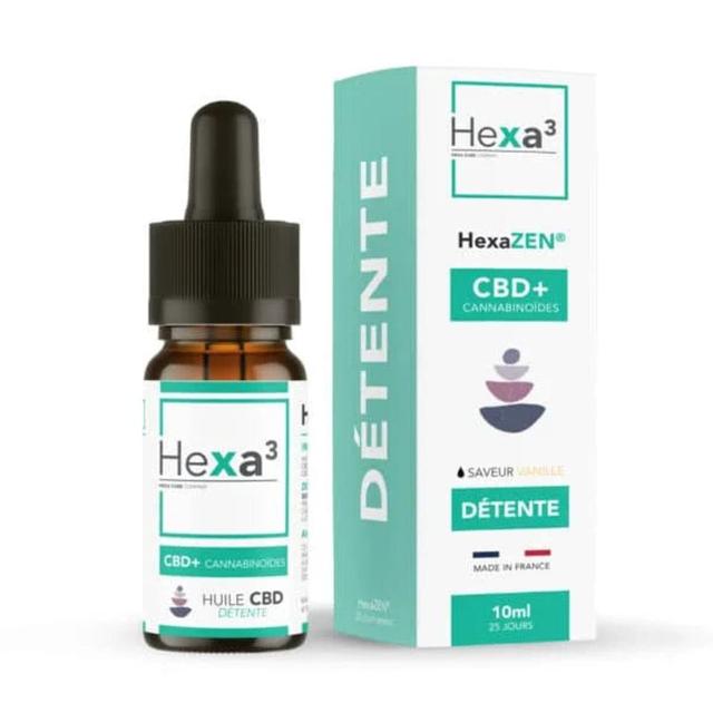 Huile CBD Détente 2000mg HexaZEN sans THC (10ml)