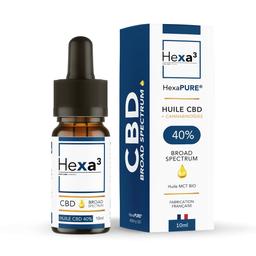 Huile CBD HexaPURE, MCT Bio, 40% / 4000mg, sans THC (10ml)