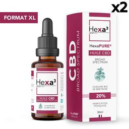 Lot 2 Huiles CBD Grand Format HexaPURE, 20% / 6000mg, 2x30ml