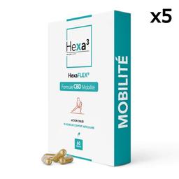 Lot 5 x 60 Gélules CBD Douleurs et Mobilité HexaFLEX (5x1800mg)