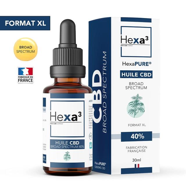 Huile CBD Grand Format HexaPURE, 40% / 12000mg, 30ml