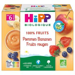 Coupelles pomme bananes fruits rouges 4x100g