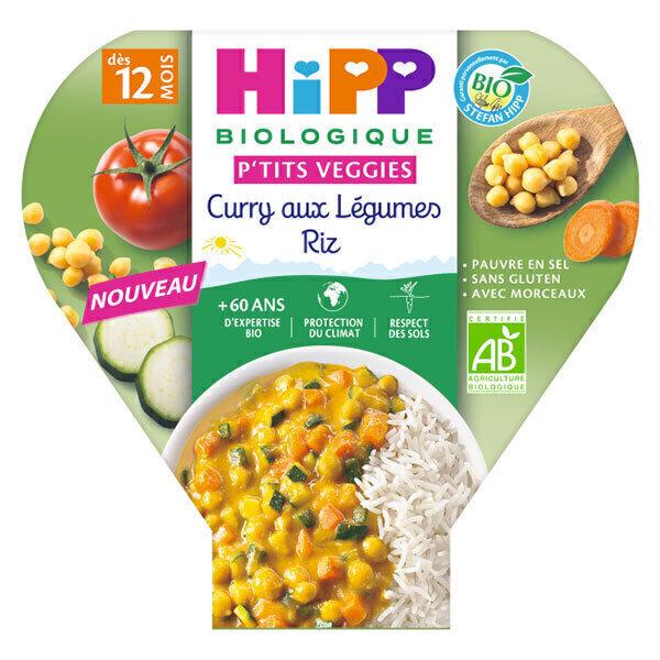 Assiette Curry aux légumes riz pois chiches dès 12 mois 230g