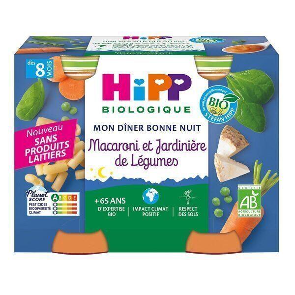 Macaroni et jardinière de légumes Dès 8 mois 2x190g