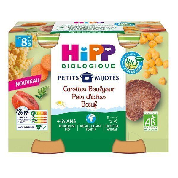 Carottes boulgour pois chiches bœuf Dès 8 mois 2x190g