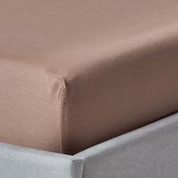 Drap-housse Marron 100% coton BIO 400 fils 90 x 190 cm