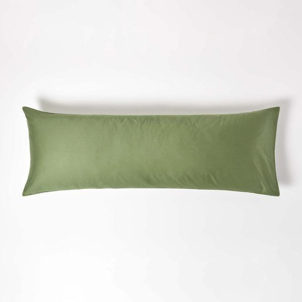 Taie de Traversin en coton Bio 400 fils Vert mousse 50x140cm