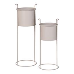 Lot de 2 supports de fleurs en acier sable