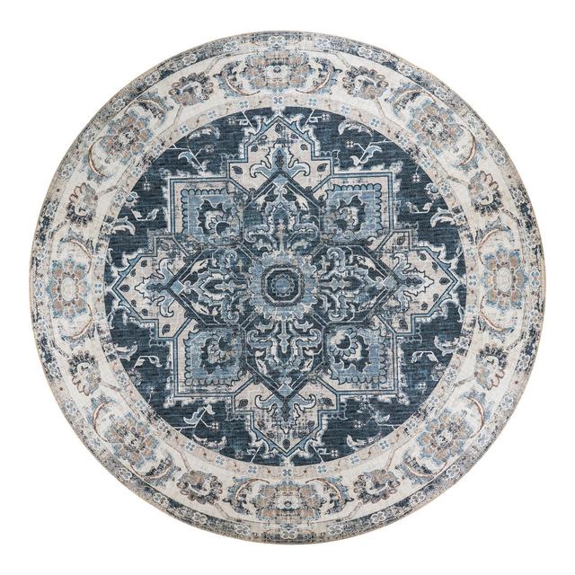 Tapis rond bleu Ø 200 cm