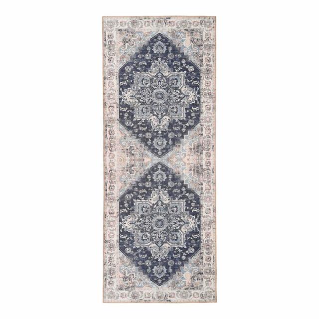 Tapis de couloir bleu 80 x 200 cm