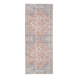 Tapis de couloir orange et bleu 80 x 200 cm