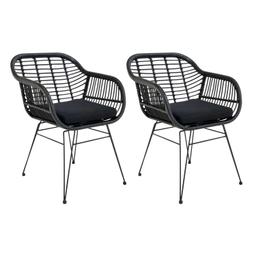 4 Fauteuils de jardin noirs TRIESTE