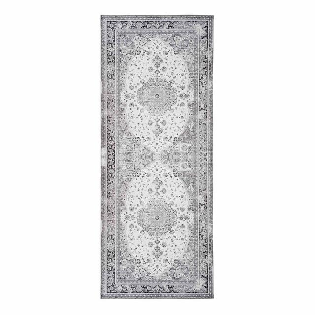 Tapis de couloir noir et blanc 80 x 200 cm