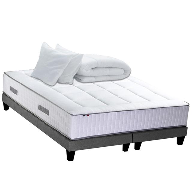 Pack matelas sommier oreiller couette 160x200