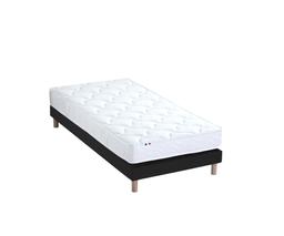 Ensemble matelas mousse ferme sommier noir 90x190