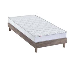 Matelas Mousse Haute Résilience + Sommier Kit Chêne gris, 90x190