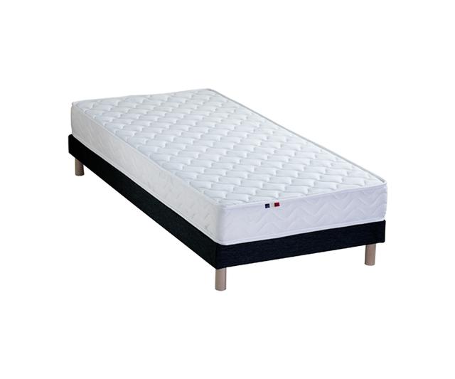 Ensemble matelas accueil latex3 zones sommier noir 90x190