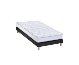 Ensemble matelas mousse hr et latexsommier noir 90x190