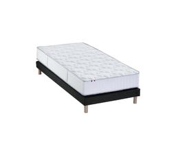 Ensemble Matelas Ressorts + Mémoire de forme Sommier 90x190 Noir