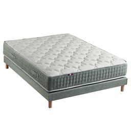 Ensemble matelas ressort 7 zones sommier vert 140x190