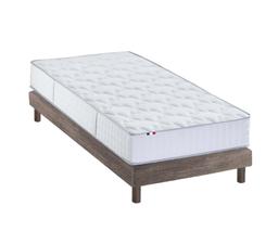 Ensemble Matelas Ressorts + Visco Sommier Kit Chêne gris 90x190