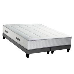 Ensemble matelas sommier ressort 7 zones sommier gris 180x200