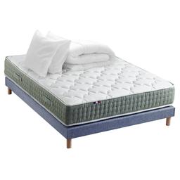 Ensemble matelas Ressort Sommier couette oreillers 140x190