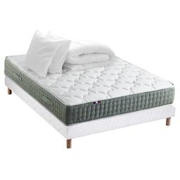 Ensemble matelas Ressort Sommier couette oreillers 140x190