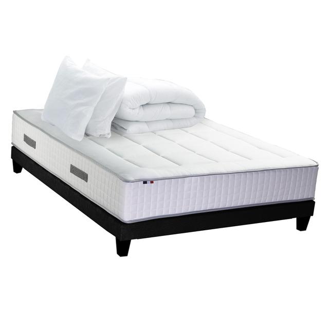 Ensemble matelas Ressort sommier oreiller couette 140x190