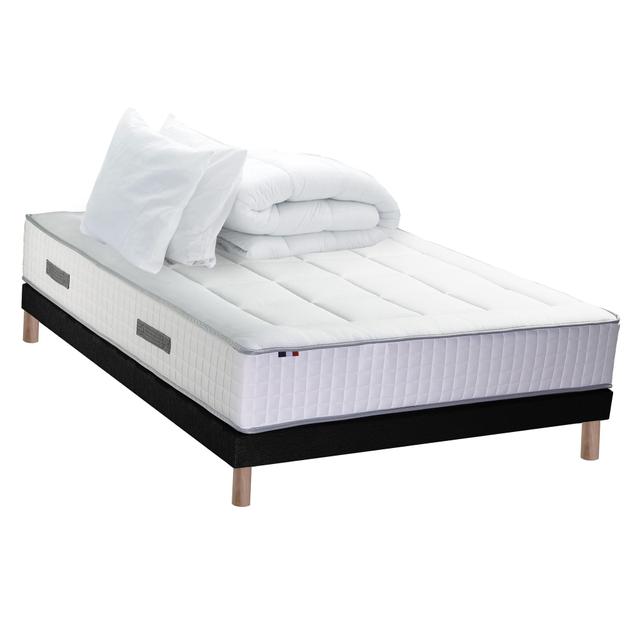 Ensemble matelas Ressort sommier oreiller couette 160x200