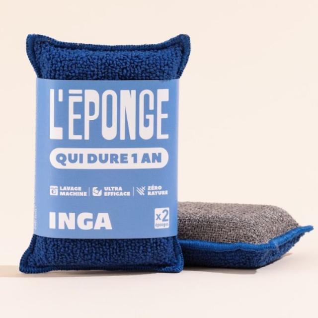 L'éponge lavable et durable bleue (x2)