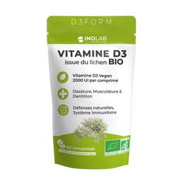 Vitamine D3 issu du lichen bio, vegan - 2000 UI/comprimé