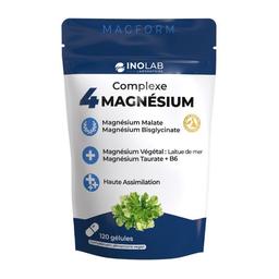 4 magnésium synergiques: Mg végétal bio, Mg bisglycinate....