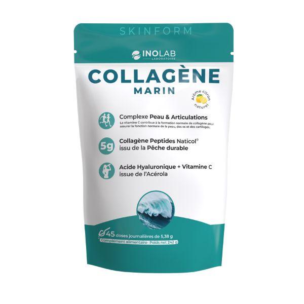 Collagène marin arôme citron 5gr/j,  acide hyaluronique, Acérola