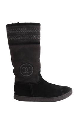 Bottes Chanel en daim