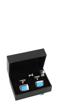 Bouton de manchette Hugo Boss bleu