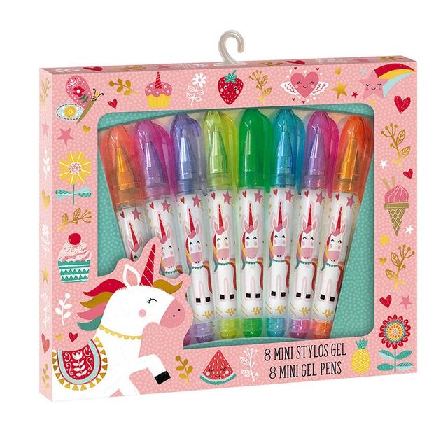 8 Mini Stylos Gels Licorne