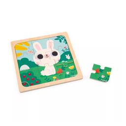 Puzzle Lapin Blanc - 9 pièces en bois - JANOD