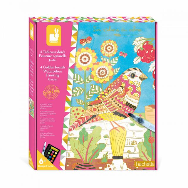 Coffret Tableaux dorés - Peinture Aquarelle Jardin