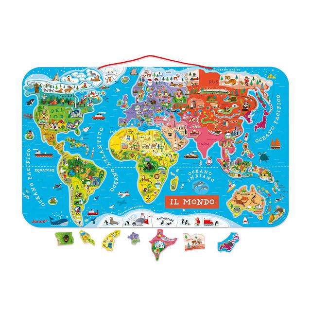 Puzzle Monde Magnétique 92 Pièces Italien