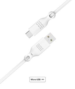 Câble synchro et charge micro USB Blanc 2.1A 1.2m Just green